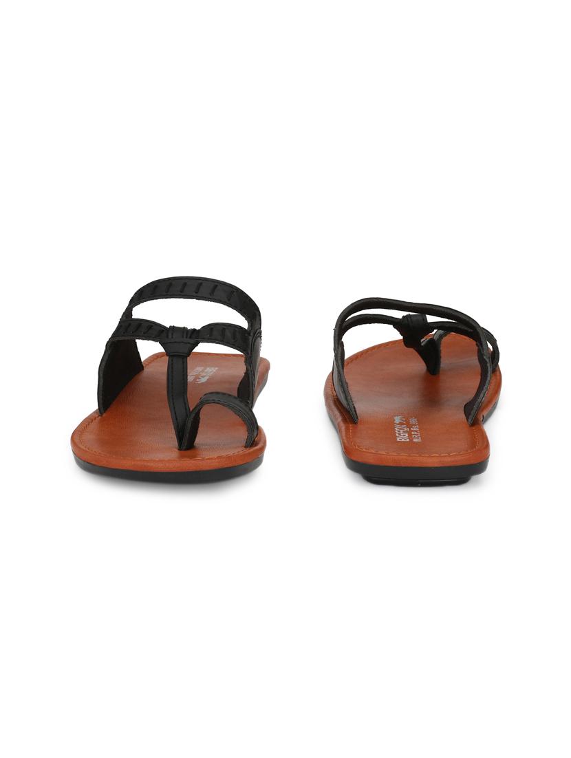 black leatherette slip on slippers - 16241397 - Zoom Image - 3