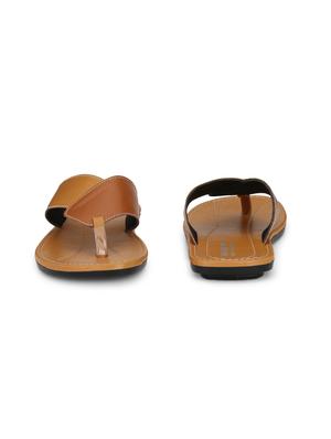 tan leatherette toe separator slippers - 16241399 - Standard Image - 3