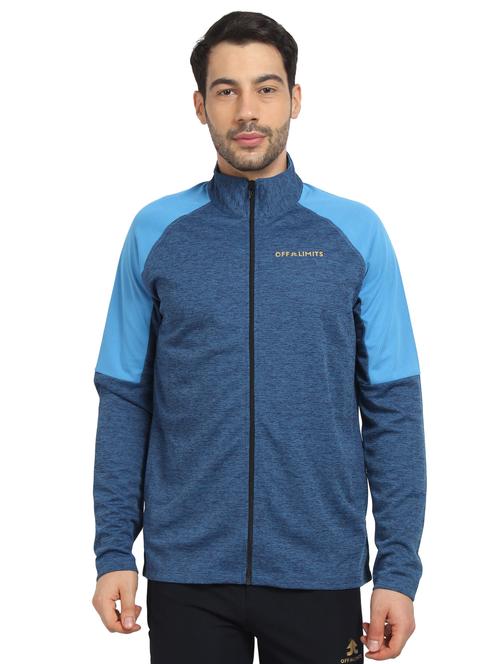 blue polyester casual jacket - 16242016 - Standard Image - 1