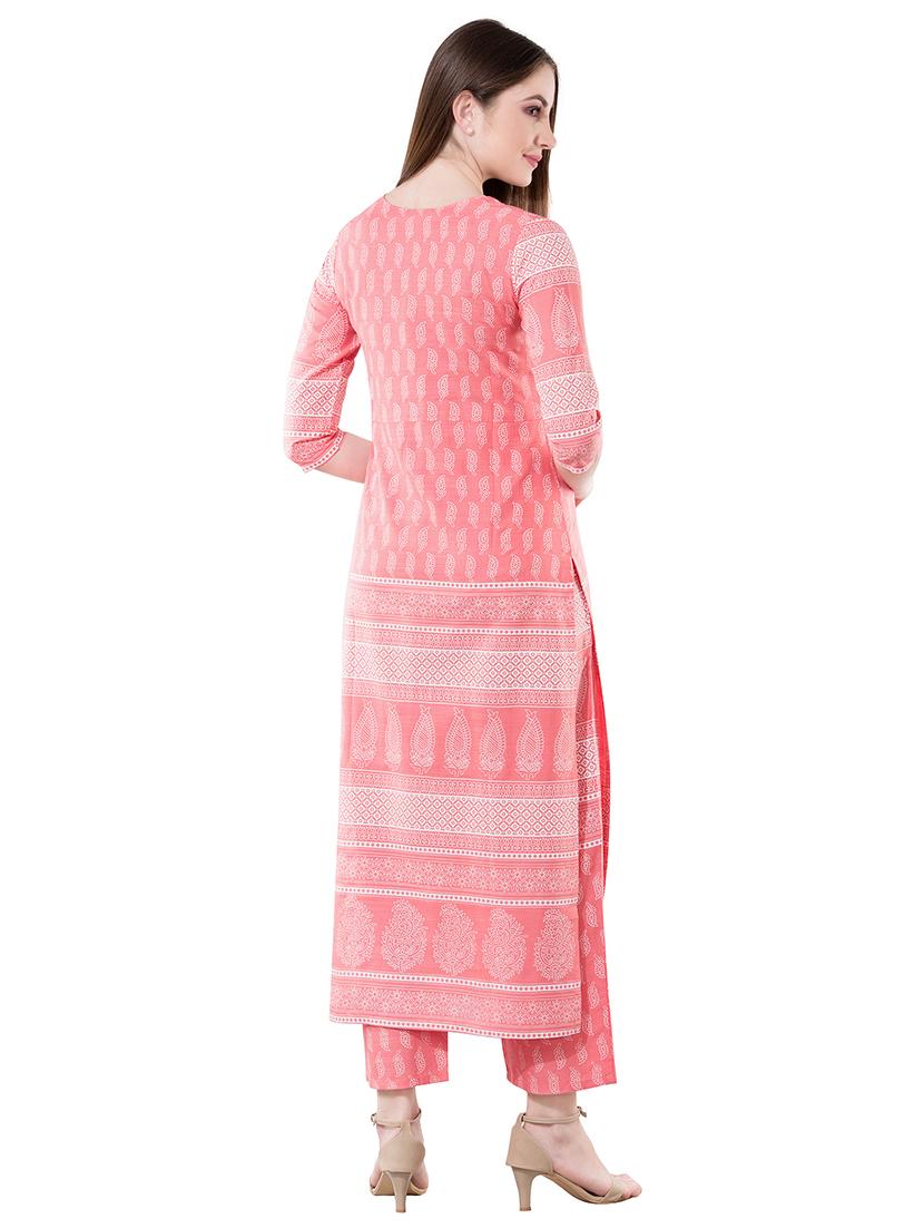 paisley printed kurta with palazzo set - 16242520 - Zoom Image - 3