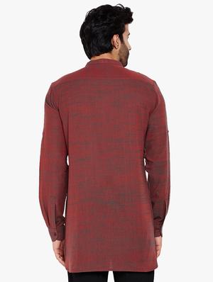red solid short kurta - 16242798 - Standard Image - 3