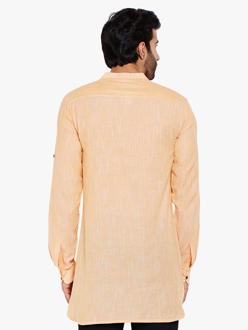 yellow solid short kurta - 16242799 - Zoom Image - 3