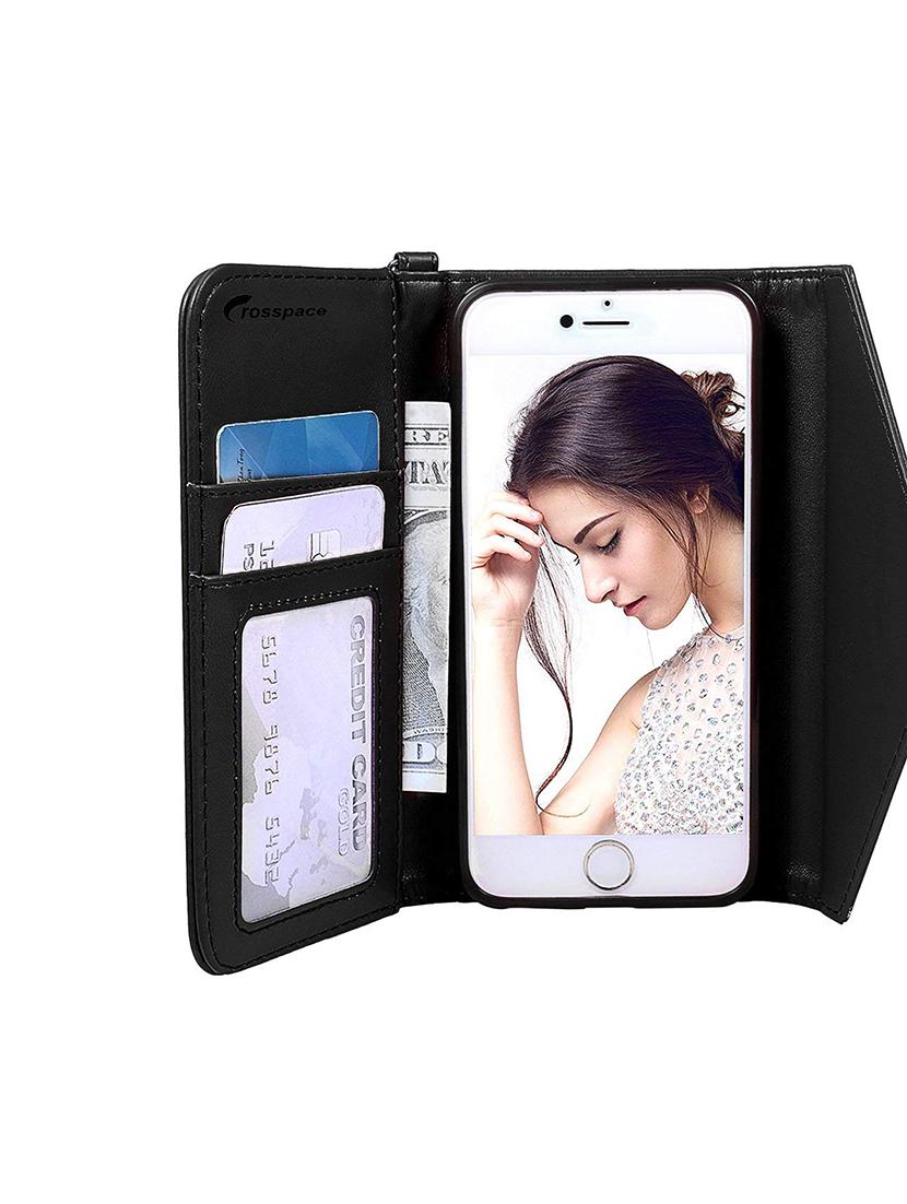 black faux leather mobile cover - 16242995 - Zoom Image - 3