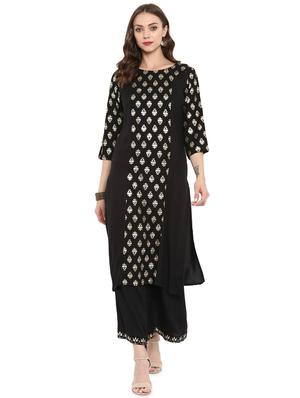 Block printed straight kurta - 16244754 - Standard Image - 3