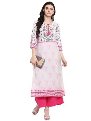floral printed straight kurta - 16244786 - Standard Image - 3