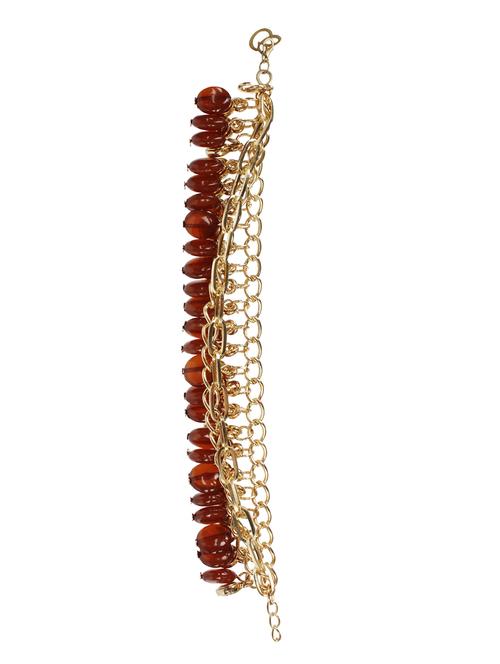 brown metal beaded bracelet - 16245015 - Standard Image - 1
