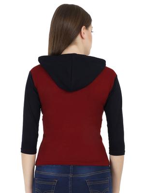 three quarter sleeve hooded tee - 16245371 - Standard Image - 3