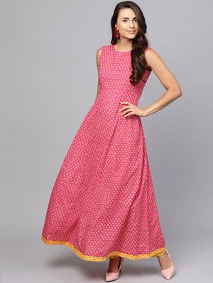 printed anarkali kurta with jacket - 16245546 - Standard Image - 3