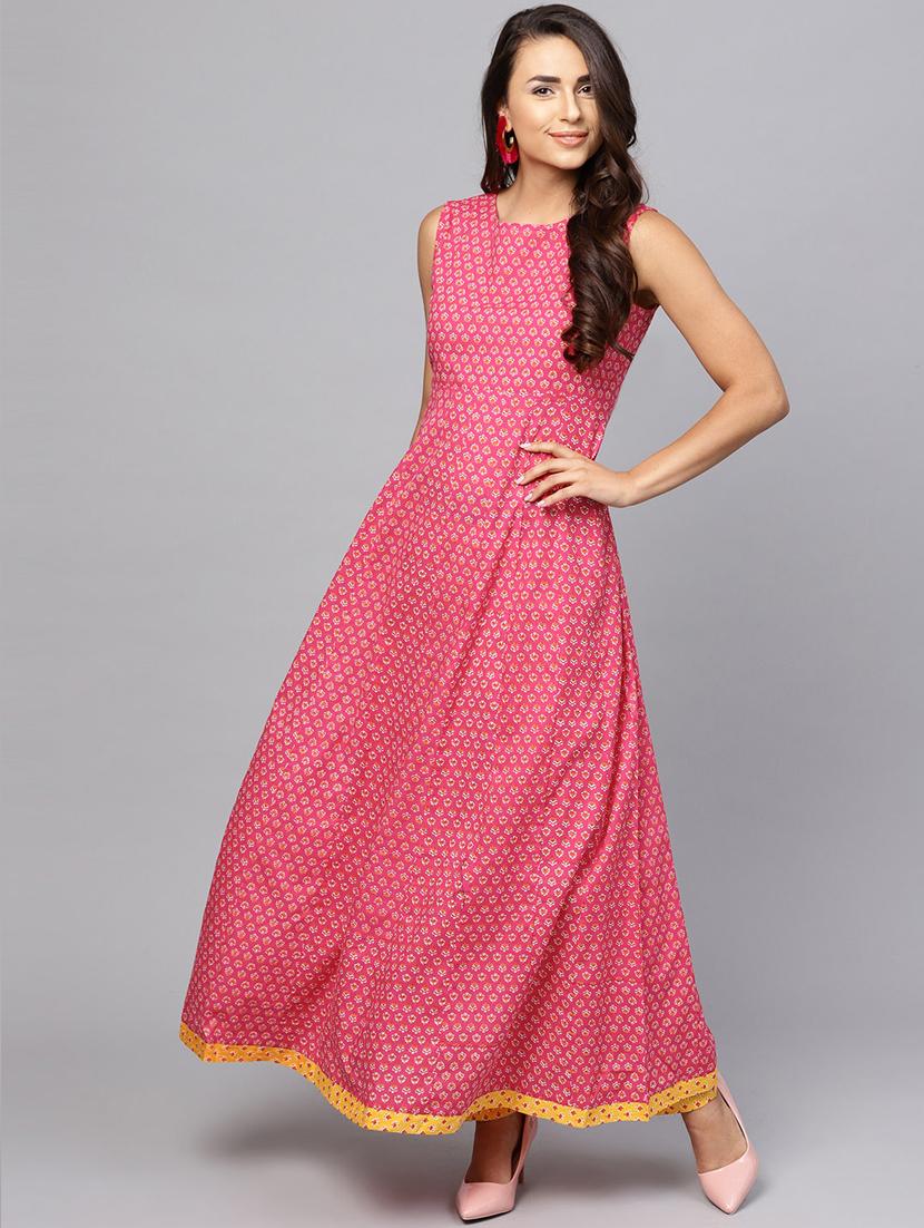 printed anarkali kurta with jacket - 16245546 - Zoom Image - 3