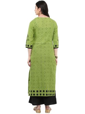 block printed straight kurta - 16245561 - Standard Image - 3