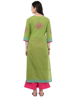 block printed straight kurta - 16245565 - Standard Image - 3