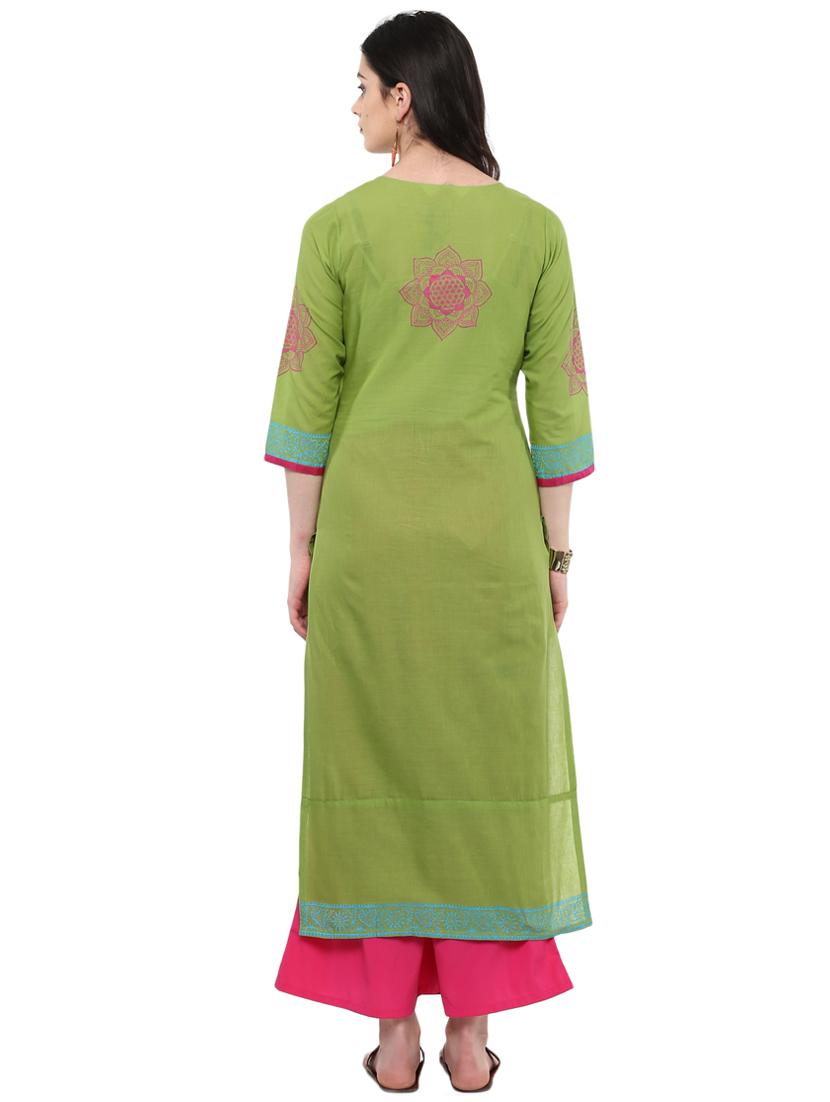 block printed straight kurta - 16245565 - Zoom Image - 3