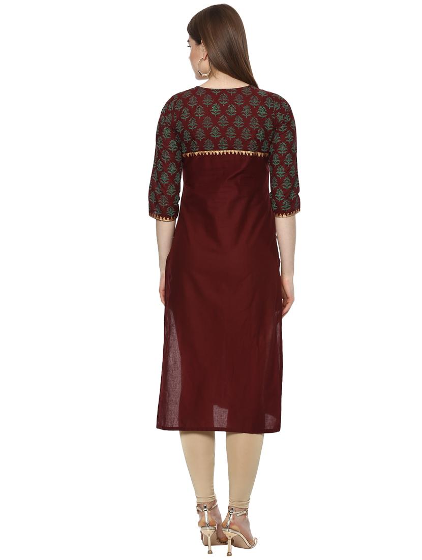 block printed straight kurta - 16245575 - Zoom Image - 3