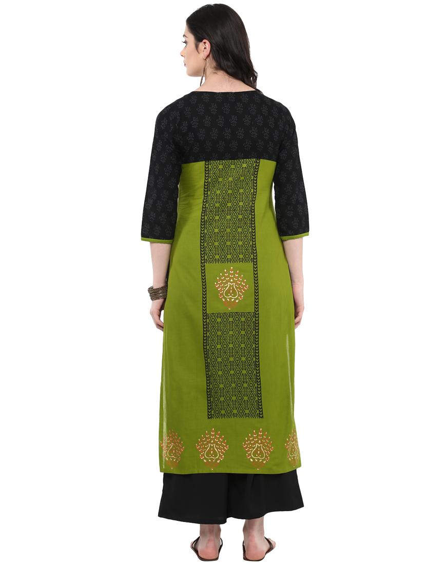 block printed straight kurta - 16245578 - Zoom Image - 3