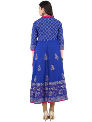 block printed anarkali kurta - 16245591 - Standard Image - 3
