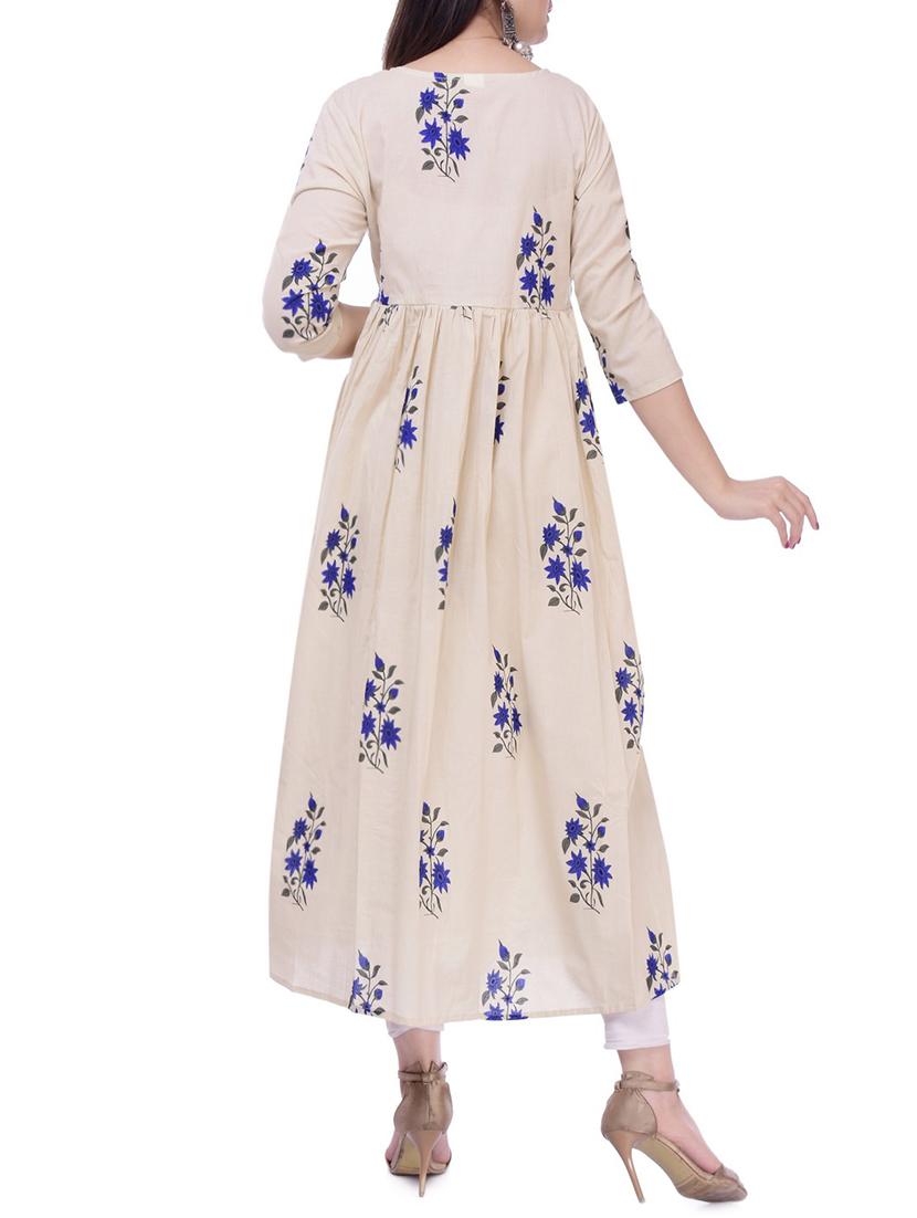Floral printed high slit kurta - 16245734 - Zoom Image - 3