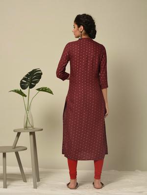 floral embroidered straight kurta - 16245916 - Standard Image - 3