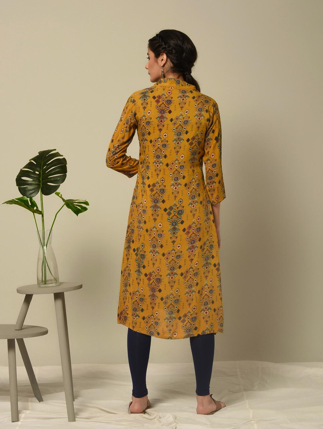 Printed layered kurta - 16245958 - Zoom Image - 3