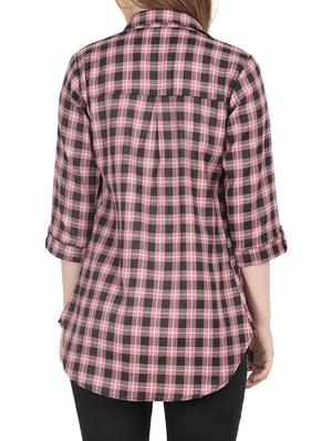 pleated back checkered shirt - 16246999 - Standard Image - 3