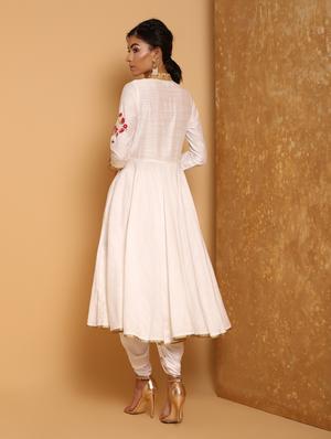 embroidered high slit kurta - 16248860 - Standard Image - 3