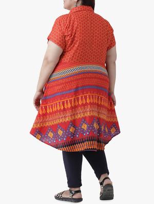 geometrical printed a-line kurta - 16250240 - Standard Image - 3