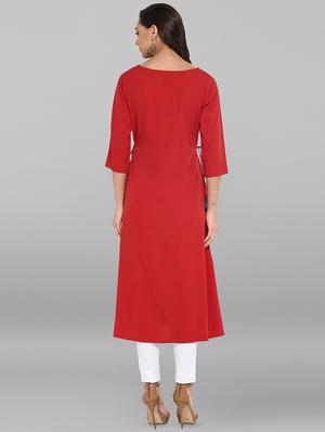 foil printed a-line kurta - 16250373 - Standard Image - 3