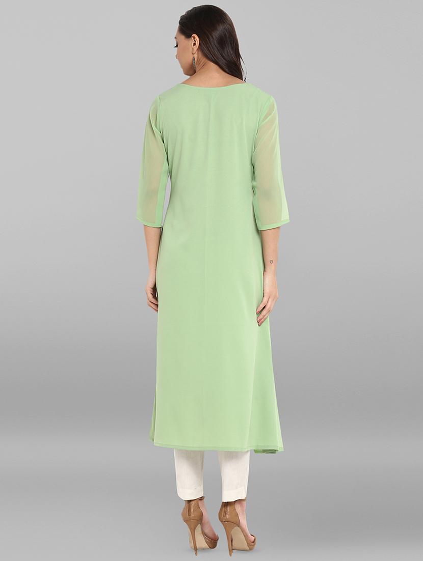 floral printed layered kurta - 16250377 - Zoom Image - 3