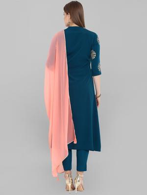 foil printed kurta suit set - 16253271 - Standard Image - 3