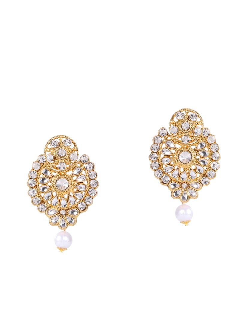 gold brass maang teeka - 16253448 - Zoom Image - 3