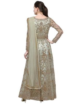 zari embellished unstitched anarkali suit - 16253491 - Standard Image - 3