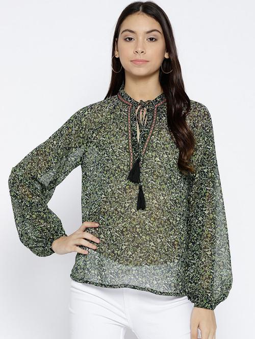 tie up neck peasant top - 16254518 - Standard Image - 1