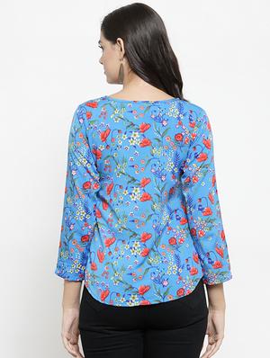 curved hem floral top - 16255238 - Standard Image - 3