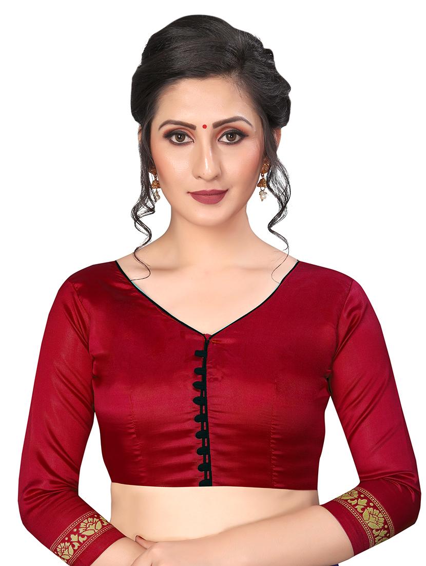 half & half printed saree with blouse - 16256025 - Zoom Image - 3