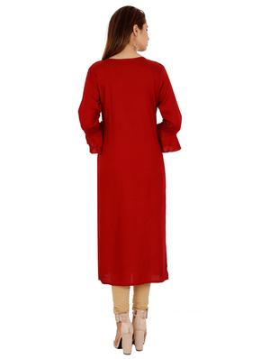 embellished straight kurta - 16256693 - Standard Image - 3