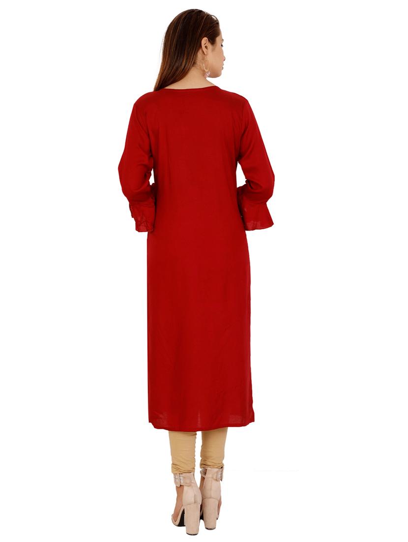 embellished straight kurta - 16256693 - Zoom Image - 3