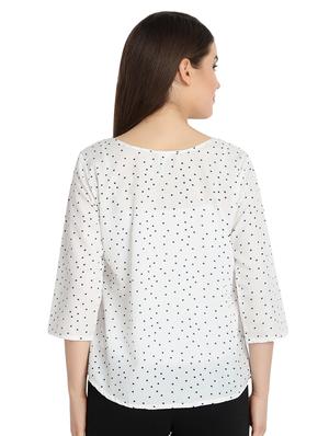 star prints round neck top - 16257124 - Standard Image - 3