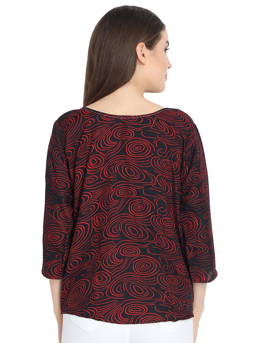 contrast spiral print top - 16257127 - Zoom Image - 3