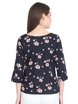 round neck floral top - 16257129 - Standard Image - 3