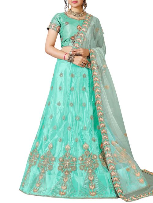 embroidered a-line lehenga - 16257495 - Standard Image - 1