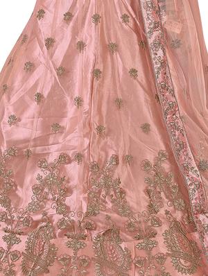 embroidered a-line lehenga - 16257500 - Standard Image - 3