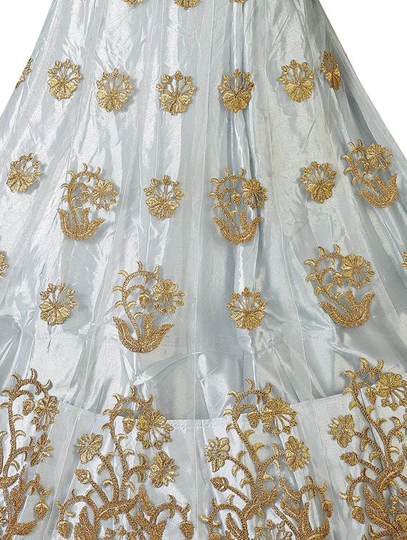 floral embroidered a-line lehenga - 16257501 - Zoom Image - 3