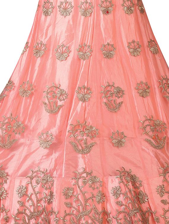 floral embroidered a-line lehenga - 16257502 - Zoom Image - 3