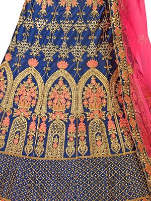 floral embroidered a-line lehenga - 16257513 - Standard Image - 3