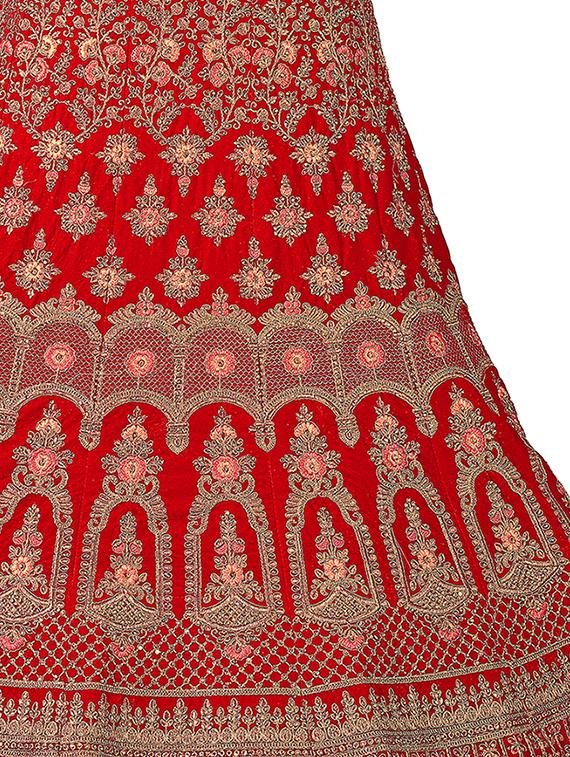 floral embroidered a-line lehenga - 16257520 - Zoom Image - 3