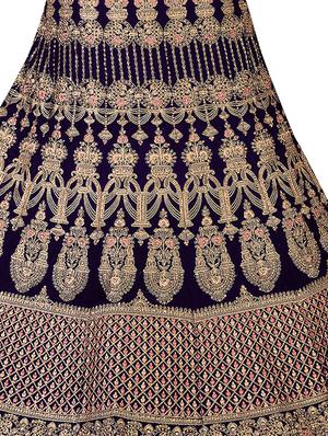 floral embroidered a-line lehenga - 16257523 - Standard Image - 3