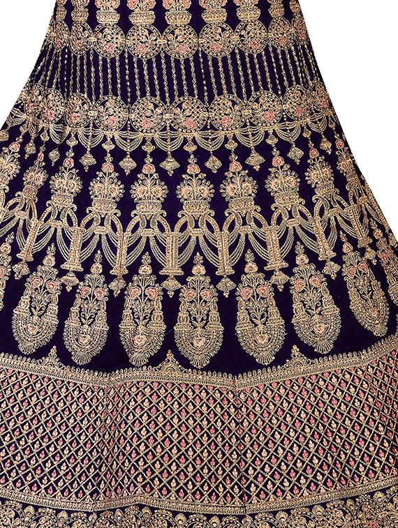 floral embroidered a-line lehenga - 16257523 - Zoom Image - 3