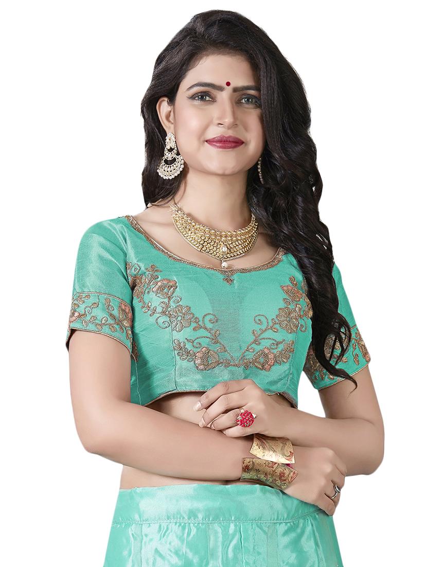 floral embroidered a-line lehenga - 16257529 - Zoom Image - 3