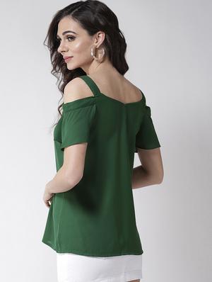 cold shoulder solid top - 16258305 - Standard Image - 3