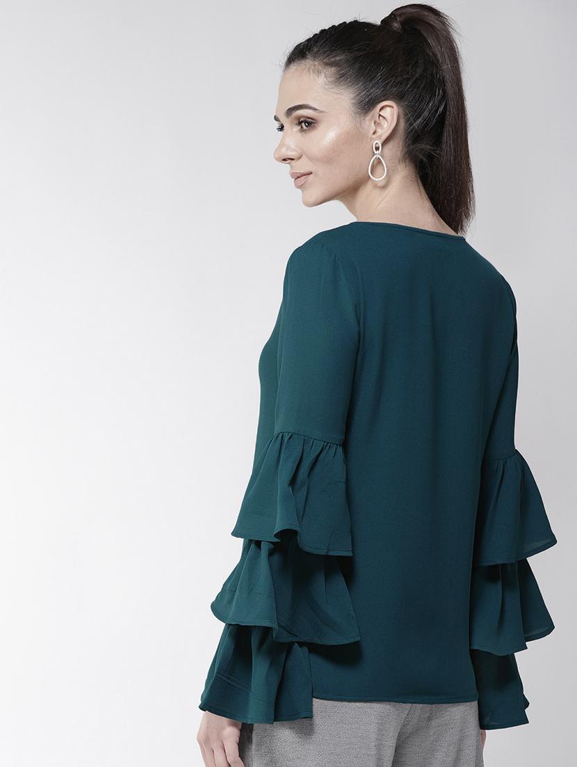 ruffled bell sleeved top - 16258337 - Zoom Image - 3