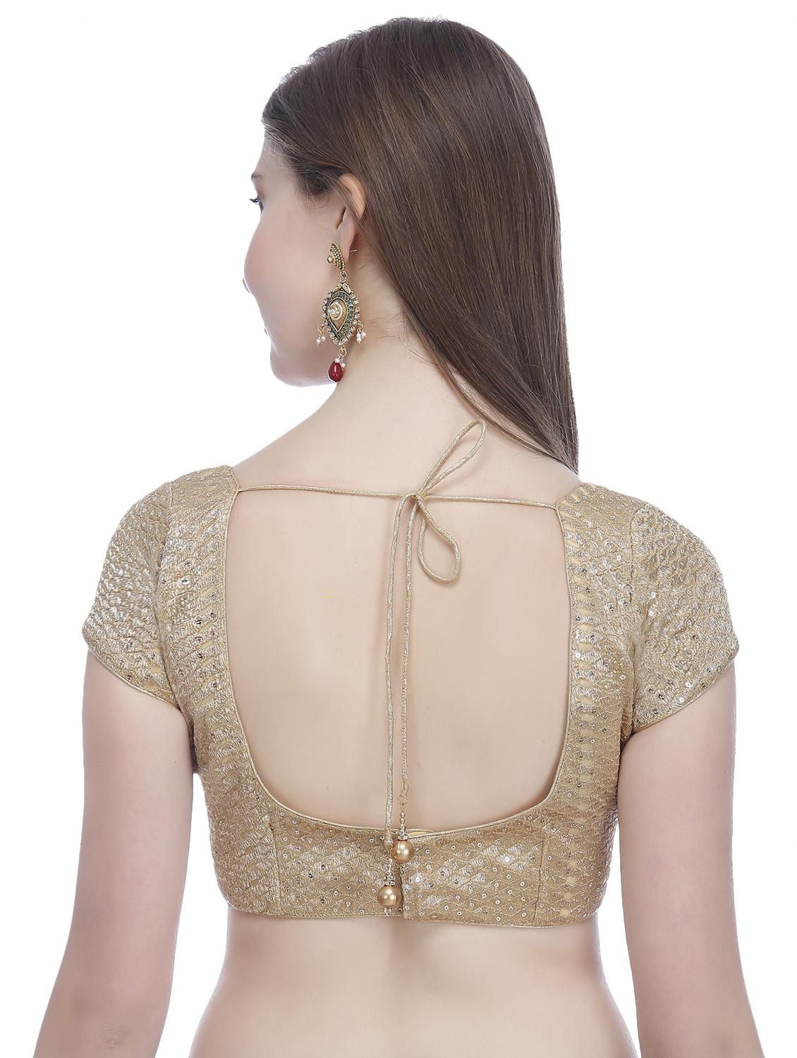 gold georgette embroidered blouse - 16259459 - Zoom Image - 3
